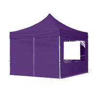 TOOLPORT 3x3 m Carpa plegable, ECONOMY aluminio 32mm, 4 laterales in on ventanas panorámicas, lila - (59010)