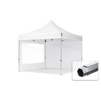 TOOLPORT 3x3 m Carpa plegable, PROFESSIONAL aluminio 40mm, 2 laterales in on ventanas panorámicas, blanco - (600170)