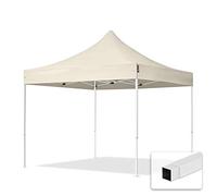 TOOLPORT 3x3m Gazebo Plegable sin Paneles Laterales 700N Gazebo Plegable de Acero Carpas de Fiesta en el jardín Crema