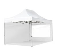 TOOLPORT 3x4,5 m Carpa plegable, PREMIUM acero 40mm, 2 laterales in on ventanas panorámicas, blanco - (600060)