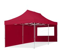 TOOLPORT 3x6 m Carpa plegable, ECONOMY aluminio 32mm, 2 laterales in on ventanas panorámicas, rojo - (59152)