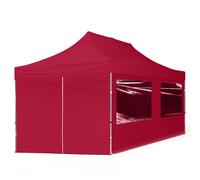 TOOLPORT 3x6 m Carpa plegable, ECONOMY aluminio 32mm, 4 laterales in on ventanas panorámicas, rojo - (59151)