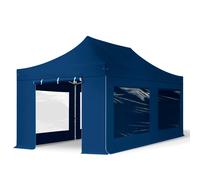 TOOLPORT 3x6 m Carpa plegable, PROFESSIONAL aluminio 40mm, 4 laterales in on ventanas panorámicas, azul - (600230)