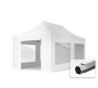 TOOLPORT 3x6 m Carpa plegable, PROFESSIONAL aluminio 40mm, 4 laterales in on ventanas panorámicas, blanco - (600225)