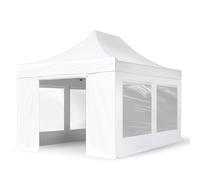 TOOLPORT 3x6 m Carpa plegable, PROFESSIONAL aluminio 40mm, 4 laterales in on ventanas panorámicas, blanco - (582045)