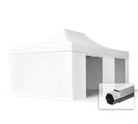 TOOLPORT 4x6 m Carpa plegable, PROFESSIONAL aluminio 50mm, 4 laterales incl. sin ventana, blanco - (578699)