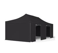 TOOLPORT 4x8 m Carpa plegable, PROFESSIONAL aluminio 50mm, 4 laterales incl. sin ventana, negro - (581980)