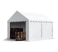 TOOLPORT Carpa almacén 3x4 m PVC 700 N Impermeable Blanco Carpa de Almacenamiento