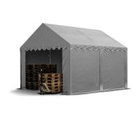 TOOLPORT Carpa almacén 3x4 m PVC 700 N Impermeable Gris Carpa de Almacenamiento