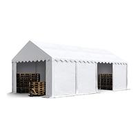TOOLPORT Carpa almacén 4x8 m PVC 700 N Impermeable Blanco Carpa de Almacenamiento