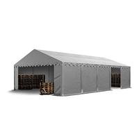 TOOLPORT Carpa almacén 5x10 m PVC 750 N Impermeable Gris Carpa de Almacenamiento con Base Reforzada