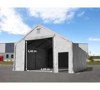 TOOLPORT Everest Carpa industrial 8x8 m con entrada 4x3,4 m, PRIMEtex 2300, gris, con Estática (para hormigón) - (48851)