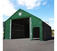 TOOLPORT Everest Carpa industrial 8x8 m con entrada 4x3,4 m, PRIMEtex 2300, verde oscuro, con Estática (para suelos blandos) - (48676)