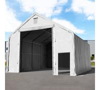 TOOLPORT Everest Carpa industrial 8x8 m con entrada 4x4,4 m, PRIMEtex 2300, gris, con Estática (para suelos blandos) - (48678)