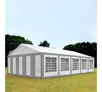 TOOLPORT FLEX 5x10 m Carpa para fiestas, PE 450, gris-blanco - (91124)