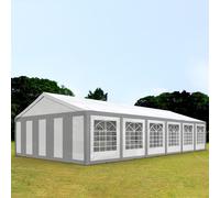 TOOLPORT FLEX 6x12 m Carpa para fiestas, PE 450, gris-blanco - (91125)
