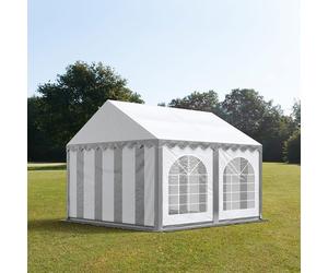 TOOLPORT PRO 3x4 m Carpa para fiestas, PVC 750, con base reforzada, gris-blanco - (7354)