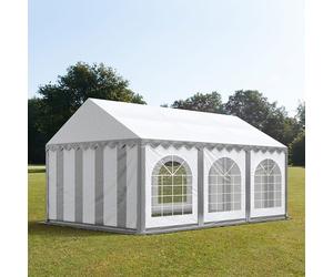 TOOLPORT PRO 3x6 m Carpa para fiestas, PVC 750, con base reforzada, gris-blanco - (7239)