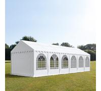 TOOLPORT PRO 4x12 m Carpa para fiestas XXL, altura lateral 2,6m, PVC 1400, con base reforzada, blanco - (8187)