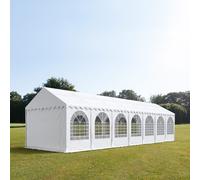 TOOLPORT PRO 4x14 m Carpa para fiestas XXL, altura lateral 2,6m, PVC 800, con base reforzada, blanco - (37702)
