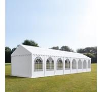 TOOLPORT PRO 4x16 m Carpa para fiestas XXL, altura lateral 2,6m, PVC 1400, con base reforzada, blanco - (37654)