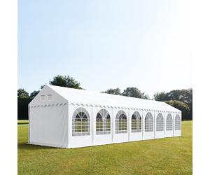 TOOLPORT PRO 4x24 m Carpa para fiestas XXL, altura lateral 2,6m, PVC 1400, con base reforzada, blanco - (581801)