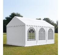 TOOLPORT PRO 4x6 m Carpa para fiestas XXL, altura lateral 2,6m, PVC 1400, con base reforzada, blanco - (7694BL)
