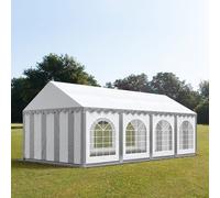 TOOLPORT PRO 4x8 m Carpa para fiestas, PVC 750, con base reforzada, gris-blanco - (7208)