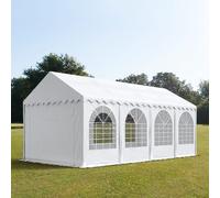 TOOLPORT PRO 4x8 m Carpa para fiestas XXL, altura lateral 2,6m, PVC 1400, con base reforzada, blanco - (7654BL)