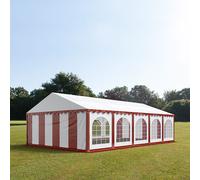 TOOLPORT PRO 5x10 m Carpa para fiestas, PVC 750, con base reforzada, rojo-blanco - (7173)