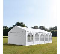 TOOLPORT PRO 5x10 m Carpa para fiestas XXL, altura lateral 2,6m, PVC 800, con base reforzada, blanco - (8531BL)