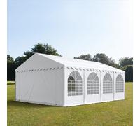 TOOLPORT PRO 5x8 m Carpa para fiestas XXL, altura lateral 2,6m, PVC 1400, con base reforzada, blanco - (8525BL)