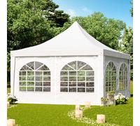 TOOLPORT PRO Carpa pagoda 4x4 m, lona de PVC, blanco - (1063)