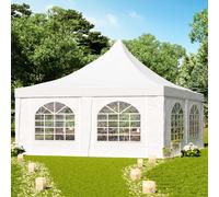 TOOLPORT PRO Carpa pagoda 5x5 m, lona de PVC, blanco - (1064)