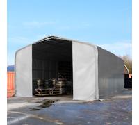 TOOLPORT Viking Carpa industrial 8x24 m con entrada 4x4,7 m, PVC 850, gris, con Estática (para hormigón) - (49471)