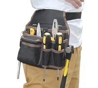 Tools Belt, Electrician Tool Bag, 8.07x4.72x9.25 Inches, Pocket Waterproof Storage, Belts Organizer, Adjustable Fit for Hardware, Gardeners, Carpenters, Electricians, Black