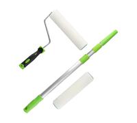 ToolSpace Rodillo de Pintura 2x Rodillos 25 cm con Mango Telescópico Ligero 105 cm 1x Empuñadura Aplicador Absorbente para Paredes y Techos Interiores Herramienta para Reformas - Lana
