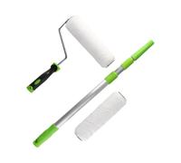 ToolSpace Rodillo de Pintura 2x Rodillos 25 cm con Mango Telescópico Ligero 130 cm 2x Empuñadura Aplicador Absorbente para Paredes y Techos Interiores y Reformas - Microfibra