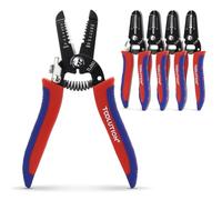 TOOLUTION Pelacables y Cortacables para 10-22 AWG, 5 alicates | Alicate Electricista con Muelle y Bloqueo de Seguridad para Cables de Baja Tensión