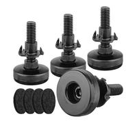 Toolzia,4 pies niveladores ajustables, patas ajustables resistentes para muebles, extensores de patas de mesa con perno de tuerca en T y 8 almohadillas de fieltro antideslizantes (negro)