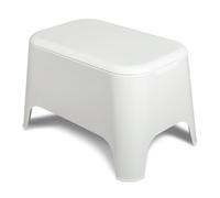 Toomax Mesita Petra blanca 59x39x36 cm, mesa de jardín moderna con compartimento de almacenamiento de 21 litros y tapa extraíble de plástico reciclado, ideal para uso exterior