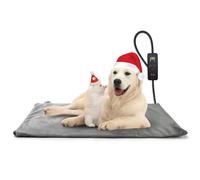 Toozey Manta Eléctrica para Perros y Gatos Interior, Ajustable Temporizador y Temperatrue Almohadilla Calefactora para Mascotas Gatos y Perros Recién Nacidos/Pequeños/Ancianos,Gris - L (70 * 50cm)