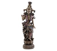 Top Collection - Estatua de Radha de 14.5 Pulgadas de Alto 4.5 Pulgadas de Ancho en Bronce Fundido en frío, Diosa hindú y Amada Escultura del Señor Krishna