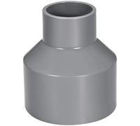 TOP-VIGOR 1 acoplamiento reductor DWV de PVC, 40 mm x 75 mm, conector adaptador para tubo reductor para tuberías de suministro de agua, gris
