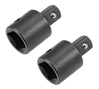 TOP-VIGOR 2 adaptadores reductores de enchufe hembra de 1/2 pulgada a macho de 3/8 pulgadas, adaptador de enchufe Cr-V para llave de trinquete, convertidor de unidad con retención de bola (negro)