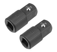 TOP-VIGOR 2 adaptadores reductores de enchufe hembra de 1/4 pulgadas a macho de 3/8 pulgadas, adaptador de enchufe Cr-V para llave de trinquete, convertidor de unidad con retención de bola (negro)