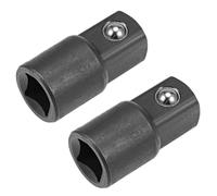 TOP-VIGOR 2 adaptadores reductores de enchufe hembra de 3/8 pulgadas a macho de 1/2 pulgada, adaptador de enchufe Cr-V para llave de trinquete, convertidor de unidad con retención de bola (negro)