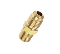 TOP-VIGOR Accesorio de tubería de latón, rosca macho SAE de 1/4 a rosca hembra NPT de 1/8, conector de manguera adaptador de tubo para refrigeración de aire acondicionado