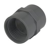 TOP-VIGOR Adaptador de tubería hembra de PVC NPT de 1 pulgada, conector de acoplamiento deslizante recto de rosca hembra gris de 32 mm