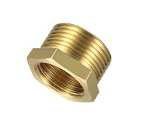 TOP-VIGOR Adaptador reductor de buje hexagonal, 20 mm hembra a rosca macho de 25 mm, conector BSP de latón para tuberías de agua de jardín